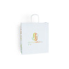 Sac cabas personnalisé en papier blanc 24 + 11 x 32 cm -Poignées torsadées - Impression 1 couleur ou quadrichromie