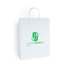 Sac cabas personnalisé en papier blanc 32 + 11 x 42 cm -Poignées torsadées - Impression 1 couleur ou quadrichromie