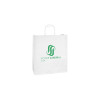 Sac cabas personnalisé en papier 24 + 10 x 32 cm -Poignées torsadées - Impression jusqu'à 3 couleurs - Blanc
