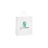 Sac cabas personnalisé en papier 24 + 10 x 32 cm -Poignées torsadées - Impression jusqu'à 3 couleurs - Blanc