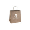 Sac cabas personnalisé en papier kraft 26 + 17 x 28 cm - Poignées torsadées - Impression jusqu'à 3 couleurs