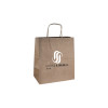 Sac cabas personnalisé en papier kraft 26 + 17 x 28 cm - Poignées torsadées - Impression jusqu'à 3 couleurs