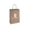Sac cabas personnalisé en papier kraft 26 + 10 x 35 cm - Poignées torsadées - Impression jusqu'à 3 couleurs