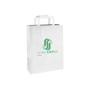 Sac cabas personnalisé en papier blanc 26 + 10 x 35 cm - Poignées plates - Impression jusqu'à 3 couleurs