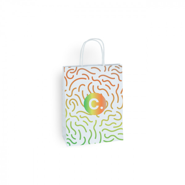Sac papier blanc personnalisé logo