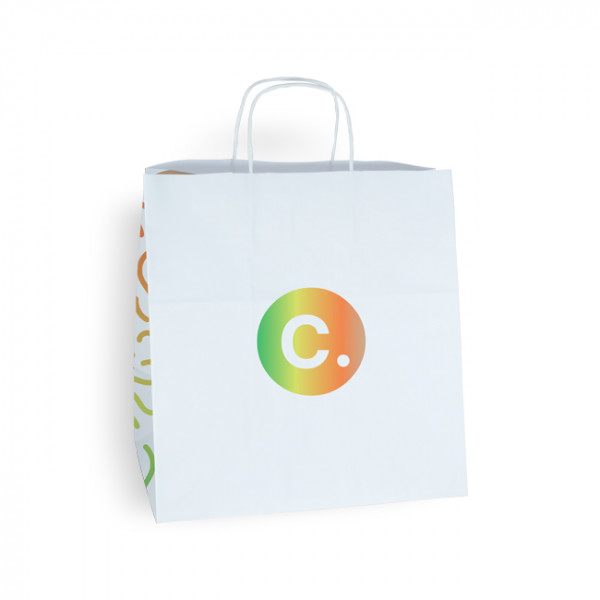 Sac blanc en papier personnalisé