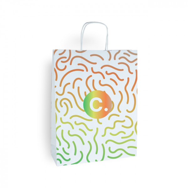 Sac papier blanc avec poignées personnalisable