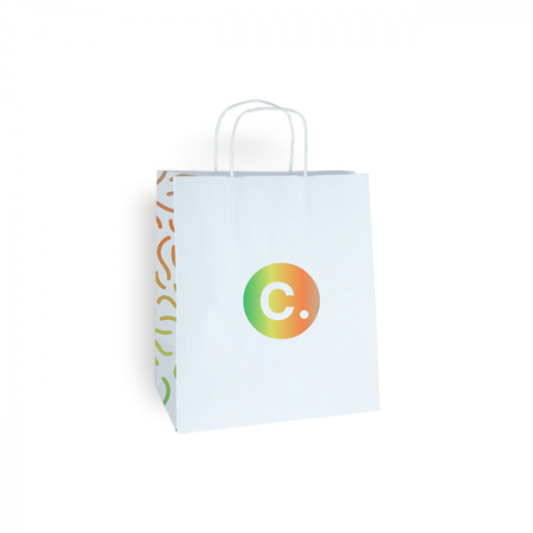 Sac en papier blanc à customiser