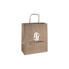 Sac cabas personnalisé en papier kraft 26 + 14 x 30 cm - Poignées torsadées - Impression jusqu'à 3 couleurs