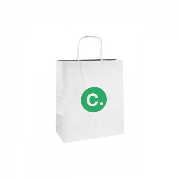 Sac cabas blanc avec poignées torsadées à personnaliser