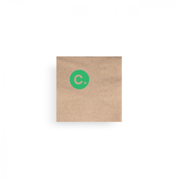Serviette personnalisée en papier ouate kraft 20 x 20 - 2 plis - Impression 1 à 2 couleurs