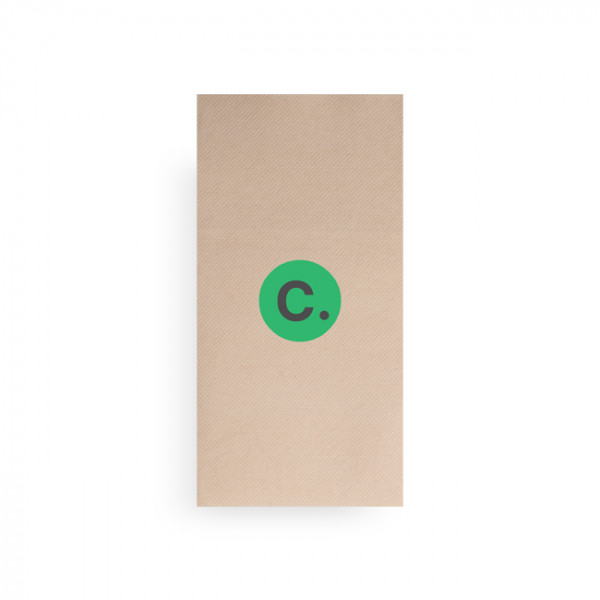 Serviette personnalisée en papier molletonné kraft 30 x 40 - Pliage en 6 - Impression 1 à 2 couleurs