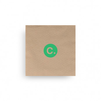 Serviette personnalisée en papier ouate kraft 30 x 30 - 1 pli - Impression 1 à 2 couleurs