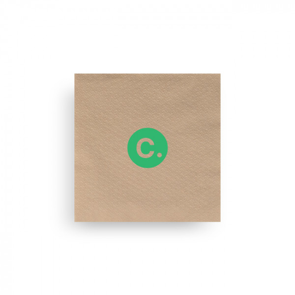 Serviette personnalisée en papier ouate kraft 30 x 30 - 1 pli - Impression 1 à 2 couleurs