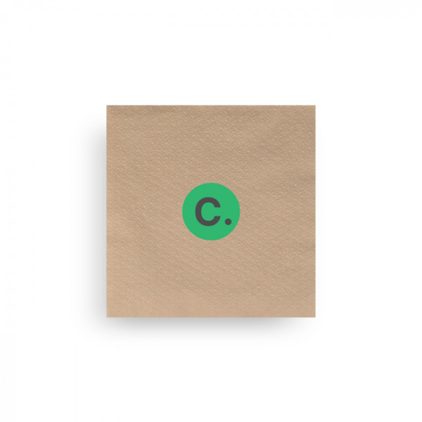 Serviette personnalisée en papier ouate kraft 30 x 30 - 1 pli - Impression 1 à 2 couleurs