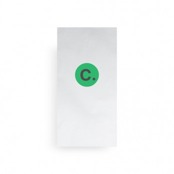 Serviette personnalisée en papier ouate blanc 40 x 40 - 2 plis - Pliage en 8 - Impression 1 à 2 couleurs