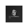 Serviette personnalisée soft noire 20x20 - 1 couleur