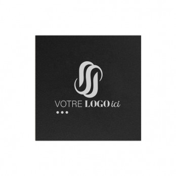 Serviette personnalisée en soft aspect tissu noir 20 x 20 - Impression 1 couleur