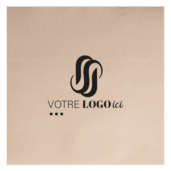 Serviette personnalisée en papier kraft molletonné 40x40cm - 1 à 2 couleurs