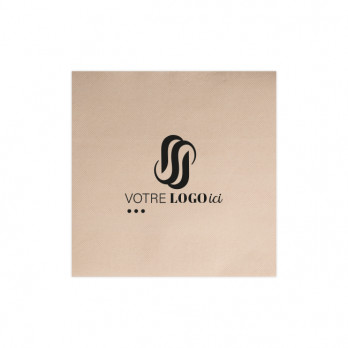 Serviette personnalisée en papier molletonné kraft 20 x 20 - Impression 1 à 2 couleurs