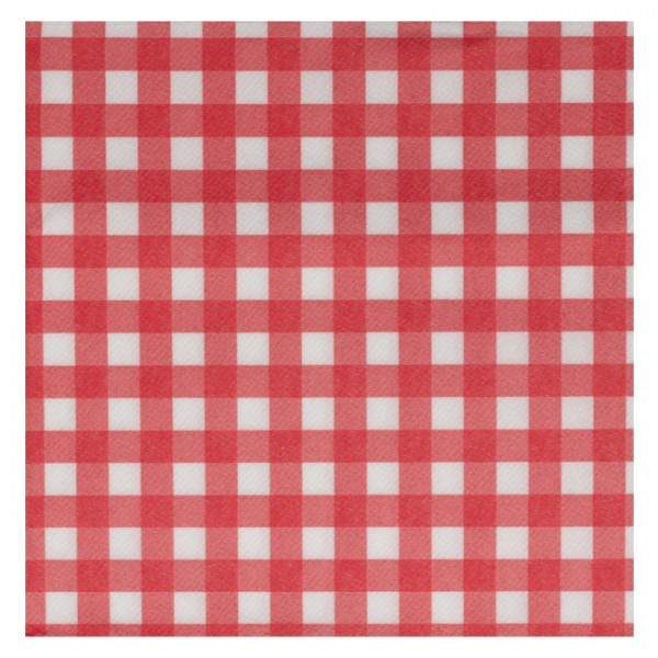 Serviette soft vichy rouge et blanc 40x40 cm - aspect tissu.
