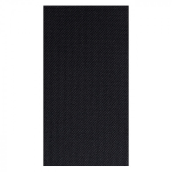 Serviette en papier molletonné noir pliée en 6 - 30 x 40 - Molleton Double Point
