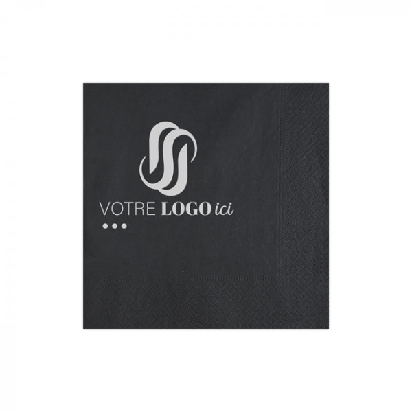 Serviette personnalisée en papier ouate 2 couleurs - 20x20 - 2 plis