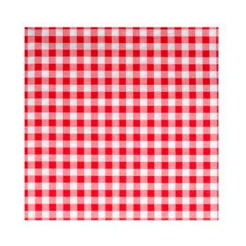 Serviette en papier ouate vichy rouge et blanc 3 plis 33 x 33