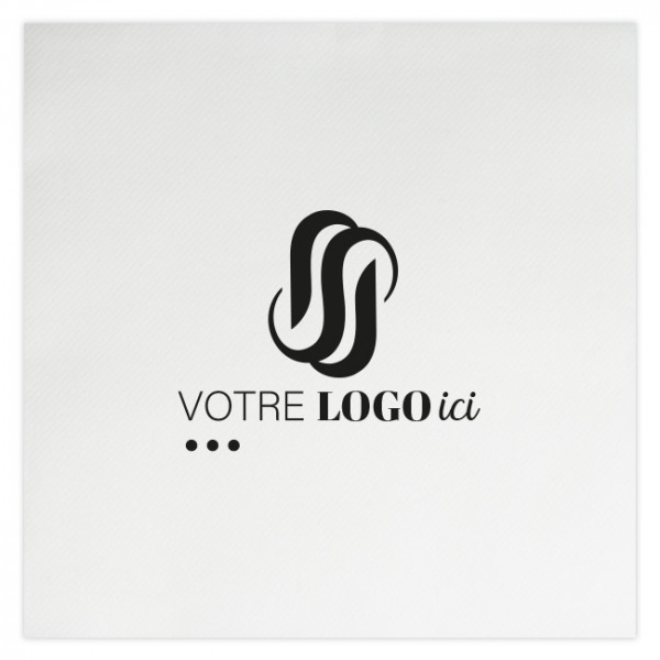 Serviette personnalisée en soft blanc 40 x 40 - 1 à 2 couleurs