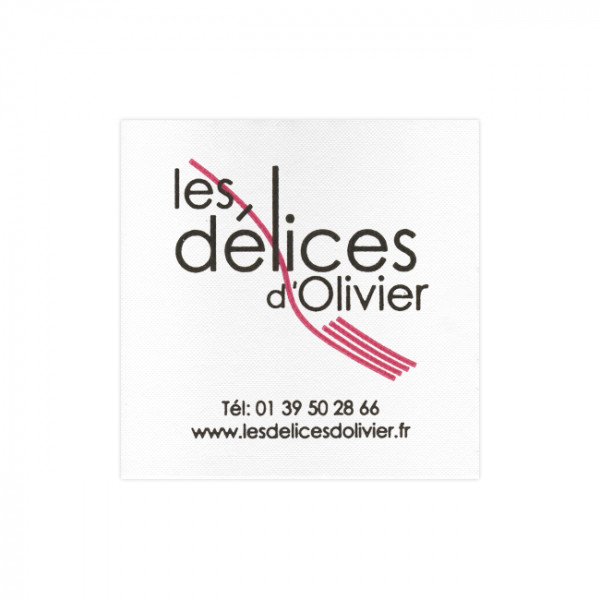 serviette personnalisée molletonnée blanche 20x20 - 1 à 2 couleurs