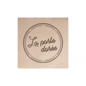 Serviette personnalisée en papier molletonné kraft 20 x 20 - Impression 1 à 2 couleurs