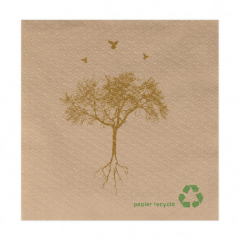 Serviette personnalisée en papier ouate kraft 30 x 30 - 1 pli - Impression 1 à 2 couleurs