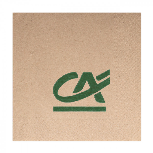 Serviette papier personnalisée kraft 30x30 - 1 pli - 1-2 couleurs.