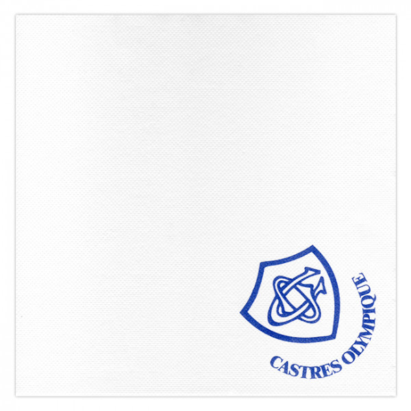 serviette personnalisée molleton blanche 40x40cm Castres Olympique
