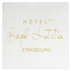 Serviette personnalisée Soft 40x40 cm blanche - Hôtel Royal Lutetia, votre logo ici, Bistrot Place
