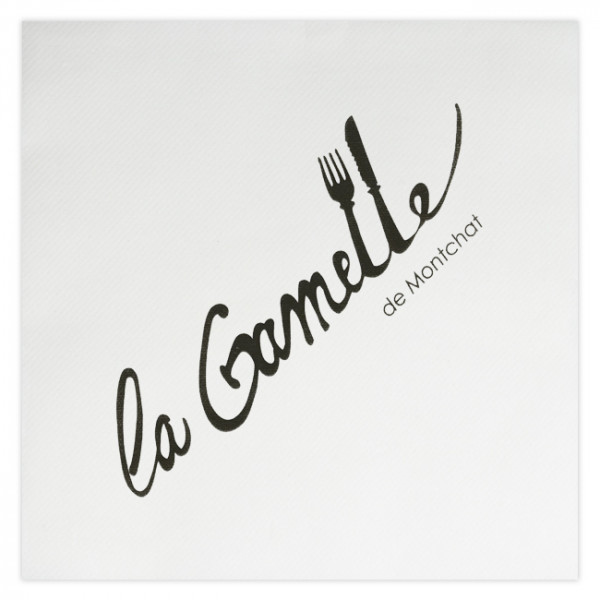 Serviette personnalisée soft blanc 40x40 - impression 1 à 2 couleurs.