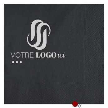 Serviette personnalisée en papier ouate 2 couleurs au choix 40 x 40 - 2 plis - Impression 1 à 2 couleurs