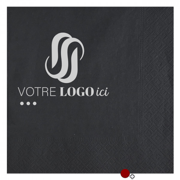 Serviette personnalisée en papier ouate 2 couleurs au choix 40 x 40 - 2 plis - Impression 1 à 2 couleurs