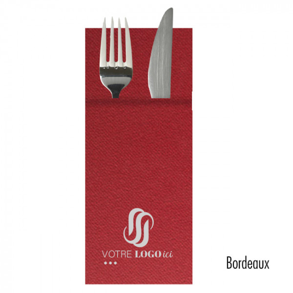 Serviette personnalisée en soft aspect tissu 6 couleurs au choix 32 x 40 - Pliage kangourou - Impression 1 à 2 couleurs