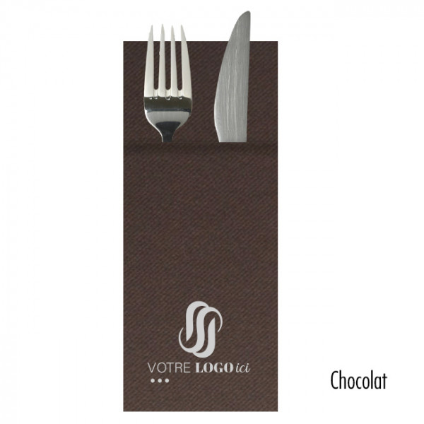 Serviette personnalisée en soft aspect tissu 6 couleurs au choix 32 x 40 - Pliage kangourou - Impression 1 à 2 couleurs
