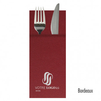 Serviette personnalisée en soft aspect tissu 3 couleurs au choix 40 x 40 - Pliage kangourou - Impression 1 à 2 couleurs